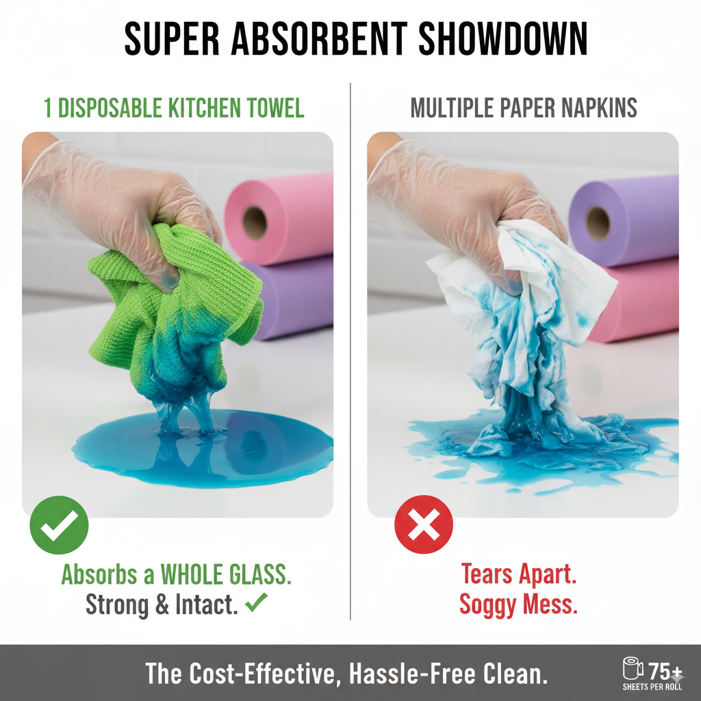 Disposable Kitchen Towels (75 Sheets) β Super Absorbent | 50% OFF